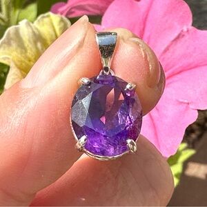 BRAND NEW Amethyst Pendant, Sterling Silver